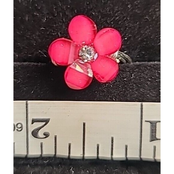 NEW Handmade Wire Wrapped Ring Silvertone Statement Floral Beaded  Size 7 - Picture 2 of 5